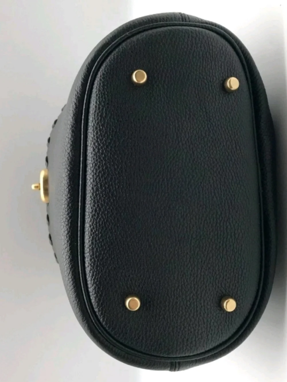 NWOT Coach Blk Pebbled Leather Lora Whipstitch Bucket Bag Detachable Crossbody